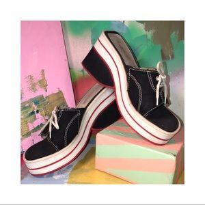 sporty slide platform sandal